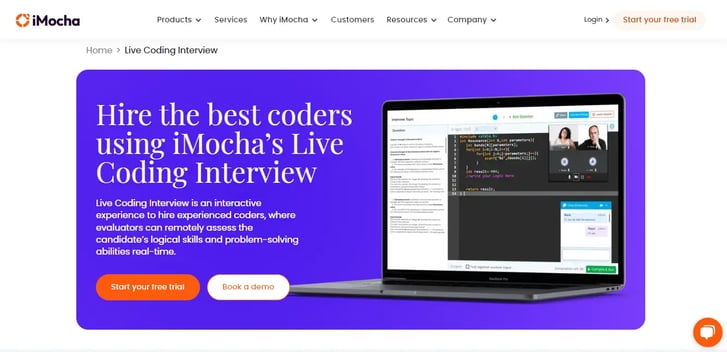 iMocha live coding interview