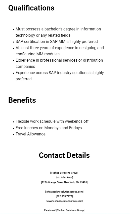 SAP mm job description template 3